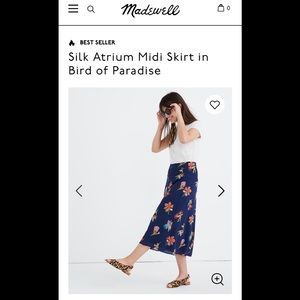 Midi silk madewell skirt